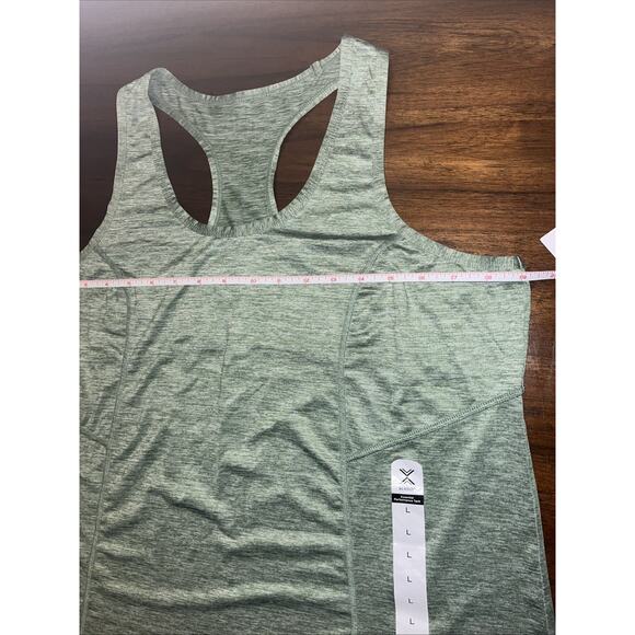 NWT Xersion Womens Sz L Everair Tank Top In Harbor Green Anti Odor Gymcore Yoga - Picture 3 of 6